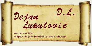 Dejan Lupulović vizit kartica